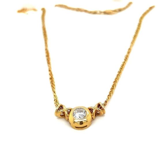14k Cz Pendant on 10k Gold Chain - Picture 6 of 11